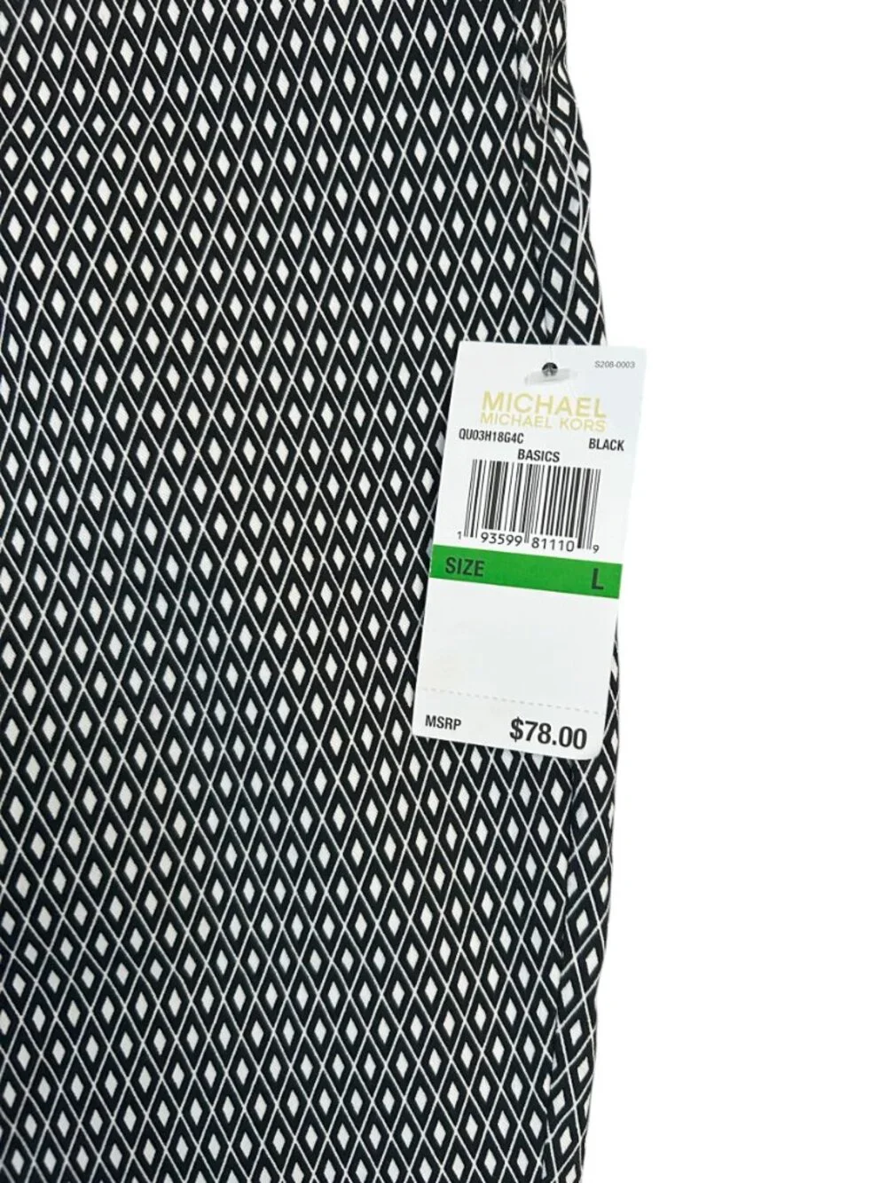 Michael Kors Women's Black White Pull On Super Skinny Ankle Pants Size Large New